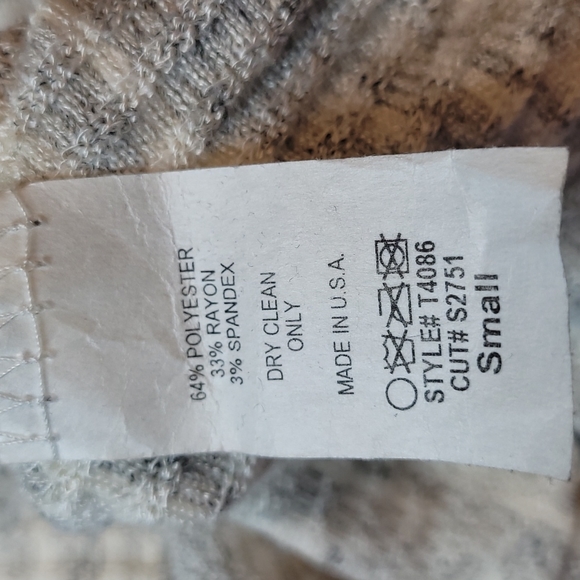 SAGE GRAY MARBLED ASEMTRYCAL COWL NECK LIGHTWEIGHT PULLOVER TOP TUNIC - Picture 11 of 12